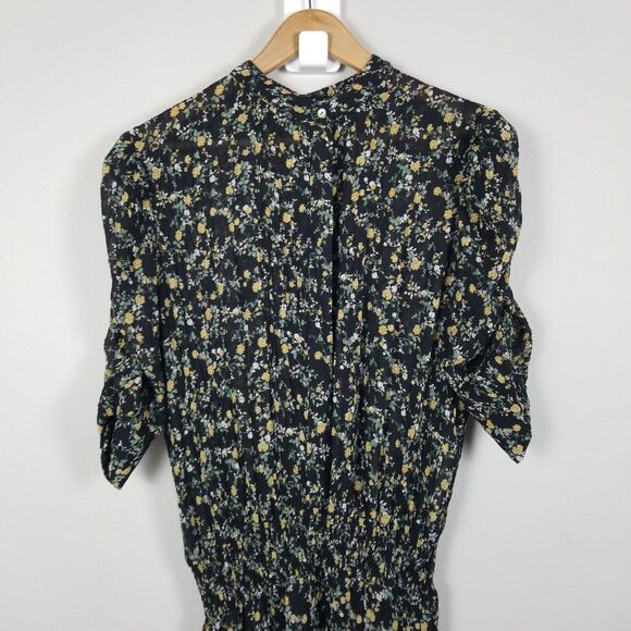 Anthropologie Muche & Muchette Black Floral High Low Blouson Maxi Dress OSFM - Picture 10 of 14